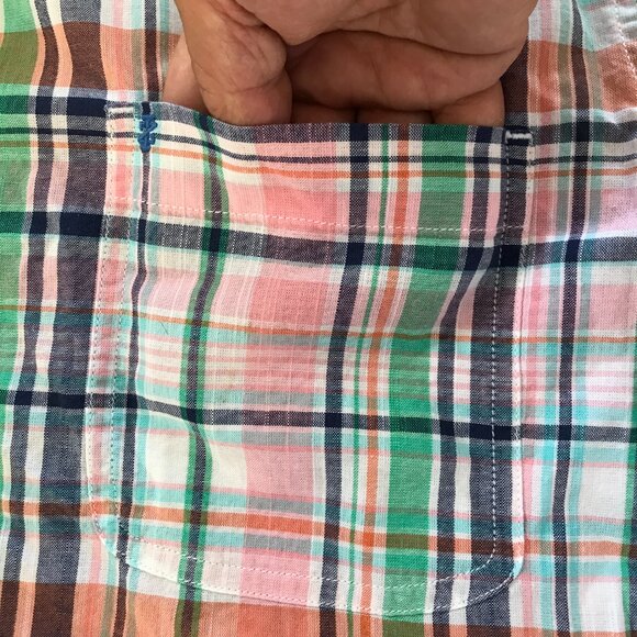 Izod Saltwater Relaxed Classics Shirt Men XL Green Plaid Button Down Pocket - Picture 10 of 12